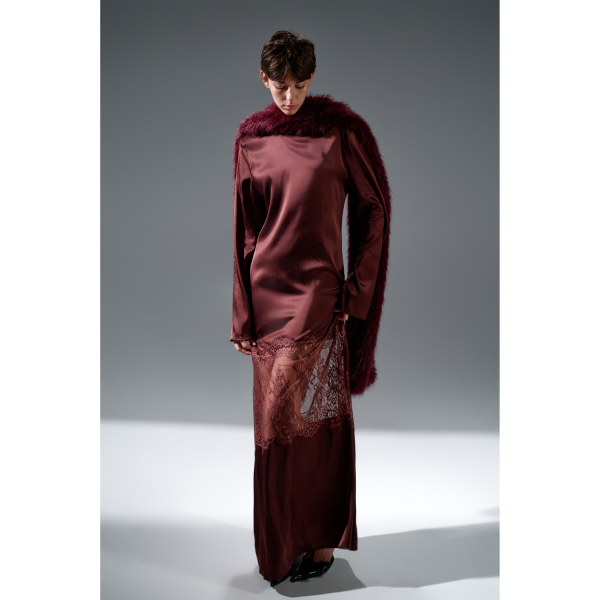 LUMINA BURGUNDY LONG DRESS