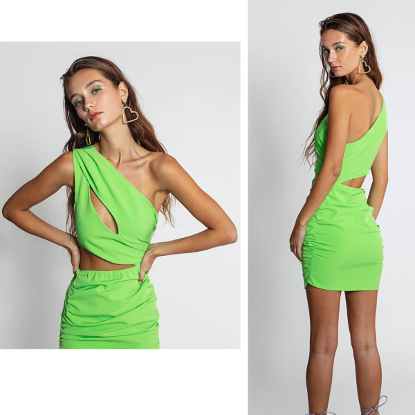 BE A BEE AMAYA DRESS LIME