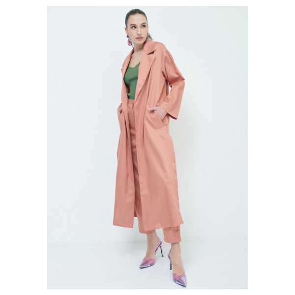 LALLOOSE TERRACOTTA TRENCH COAT