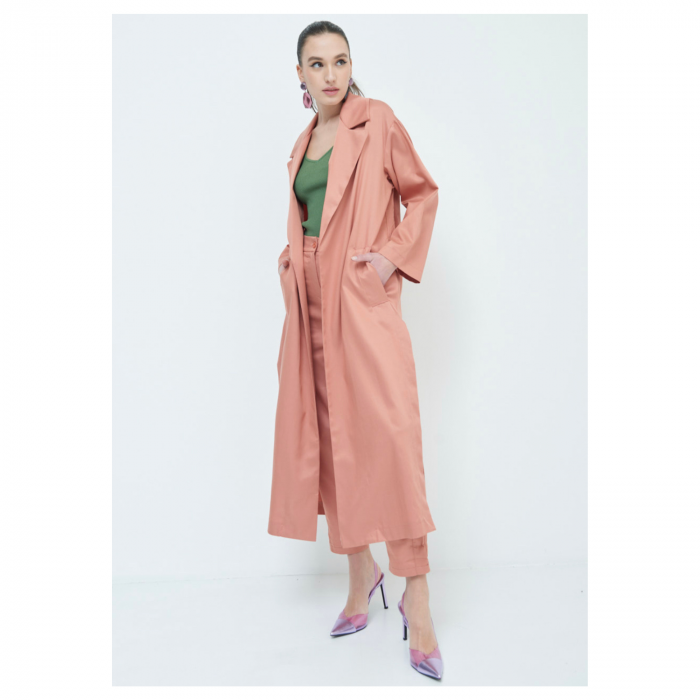 LALLOOSE TERRACOTTA TRENCH COAT