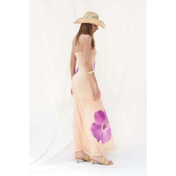 LUMINA HIBISCUS STRAPLESS DRESS