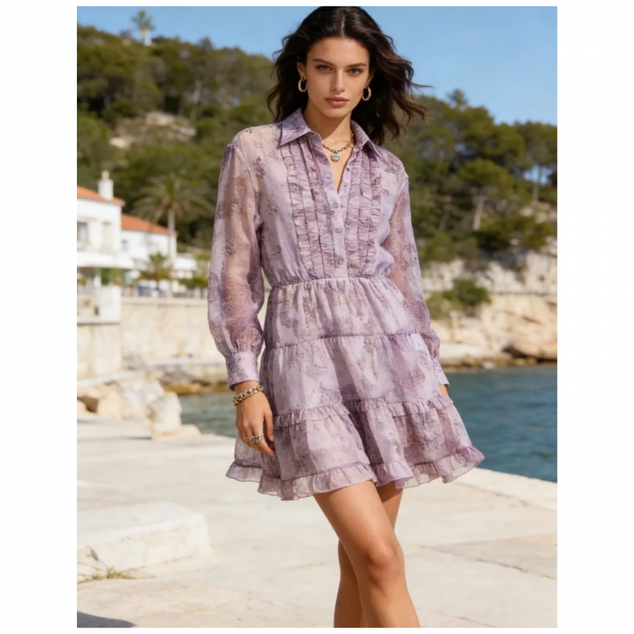 lalloose mini ruffle dress