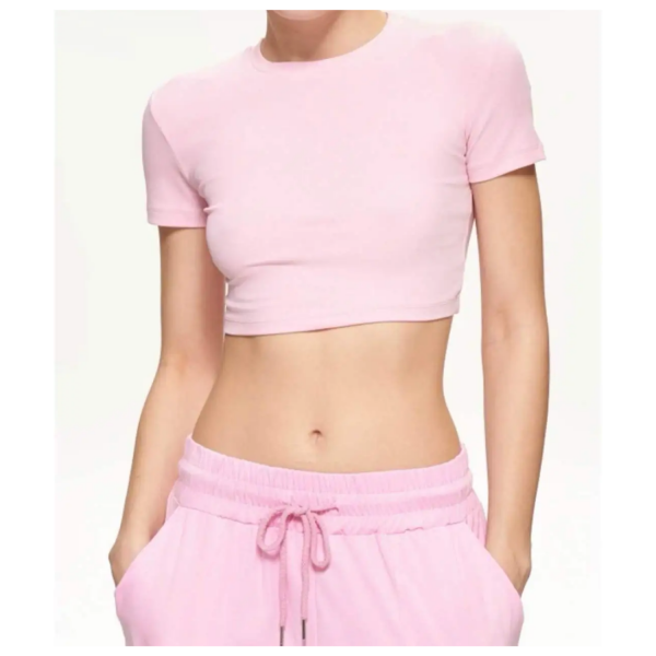 LUMINA fuchsia cotton cropped t-shirt 