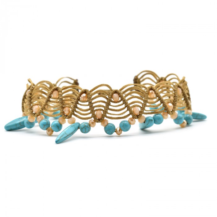 Howlite Macrame Anklet